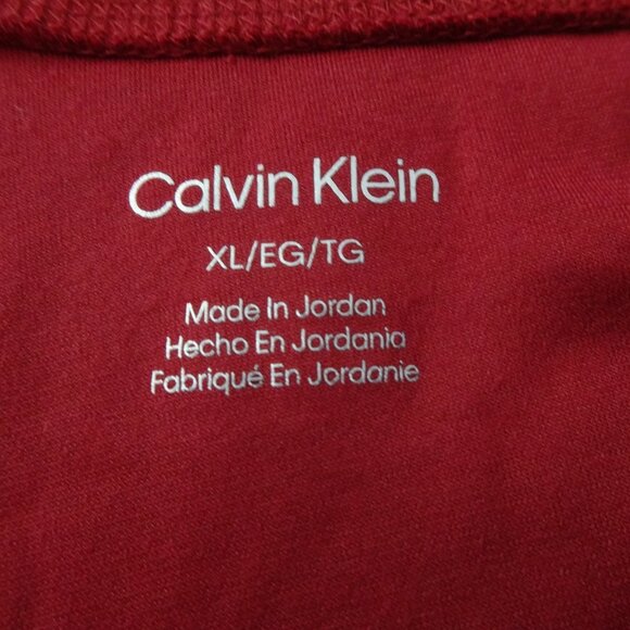 Calvin Klein Velour Pants Women's Size XL Red Pull On Elastic Waist Wide Leg - Picture 9 of 11
